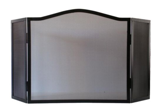 Παραβάν Τζακιού Σιδερένιο Μασίφ 60(+20+20)x56εκ. Black 